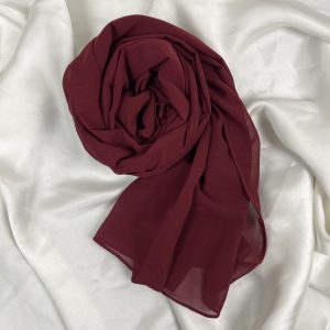 Georgette Chiffon Hijab-Maroon