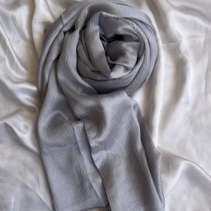 Crinkle Silk Hijab-Silver